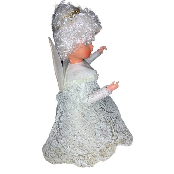 Christmas Angel Tree Topper White Hair vintage - Picture 7 of 11